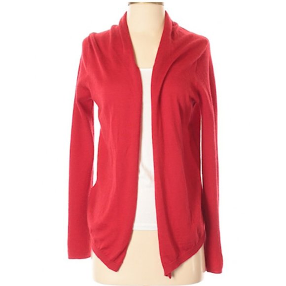 LOFT Sweaters Ann Taylor Loft Red Cardigan Poshmark